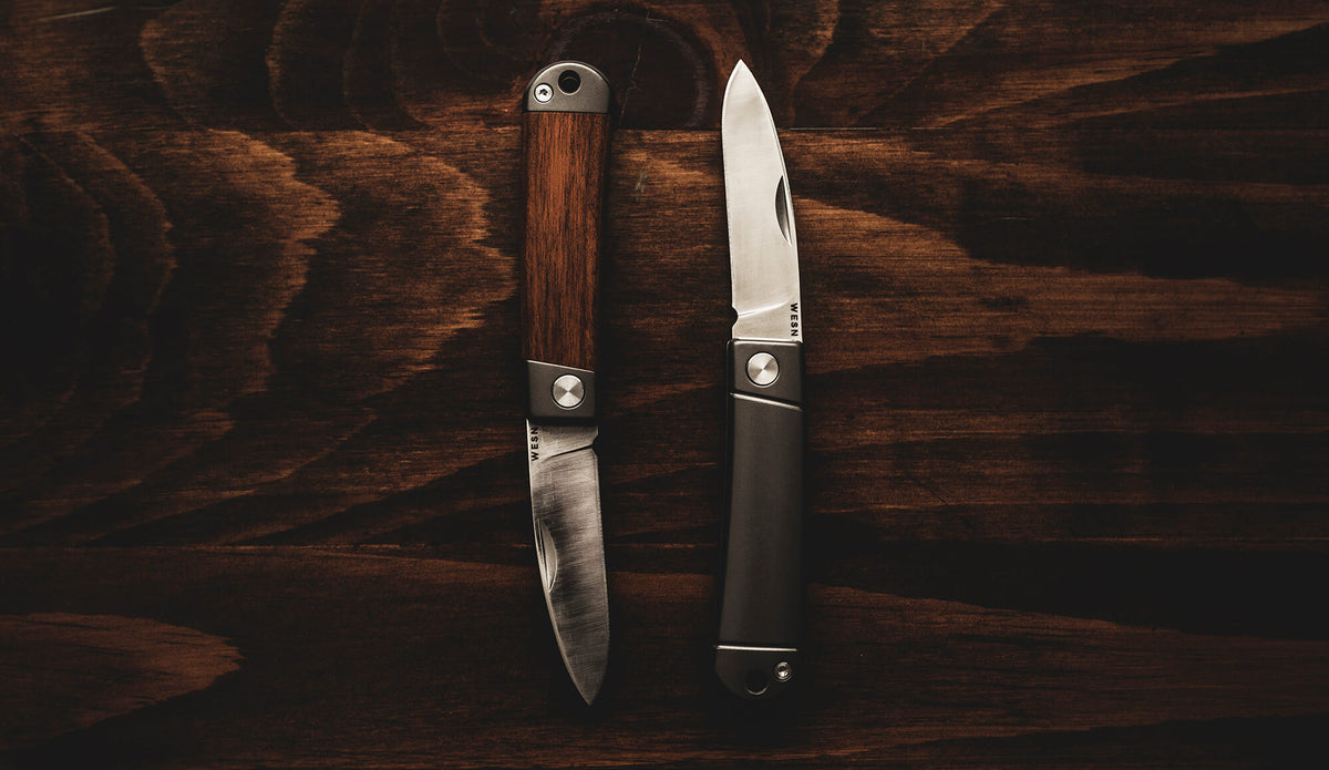 WESN Henry, Titanium and Cherry Wood Pocket Knife